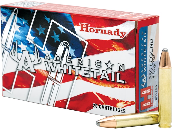 New Hornady American Whitetail 350 Legend Ammo 170 Grain Hornady Interlock Jacketed Soft Point 300rounds