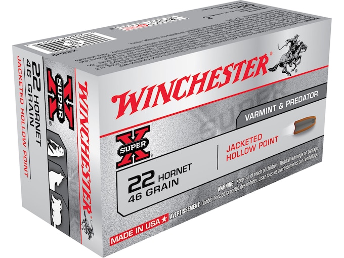 Real Winchester Super X 22 Hornet Ammo 46 Grain Jacketed Hollow Point 200 rounds