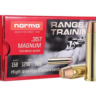 Authentic Norma Range & Training 357 Magnum Ammo 158 Grain Full Metal Jacket 500 rounds