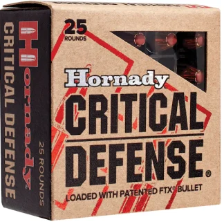 Authentic Hornady Critical Defense 9mm Luger Ammo 115 Grain Hornady FTX Polymer Tip Box of 200 rounds