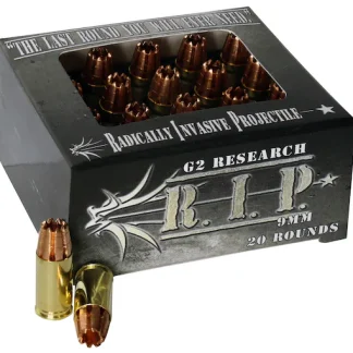 G2 Research R.I.P. 9mm Luger Ammo 92 Grain G2 R.I.P. Fragmenting Hollow Point Lead Free Box of 100 rounds